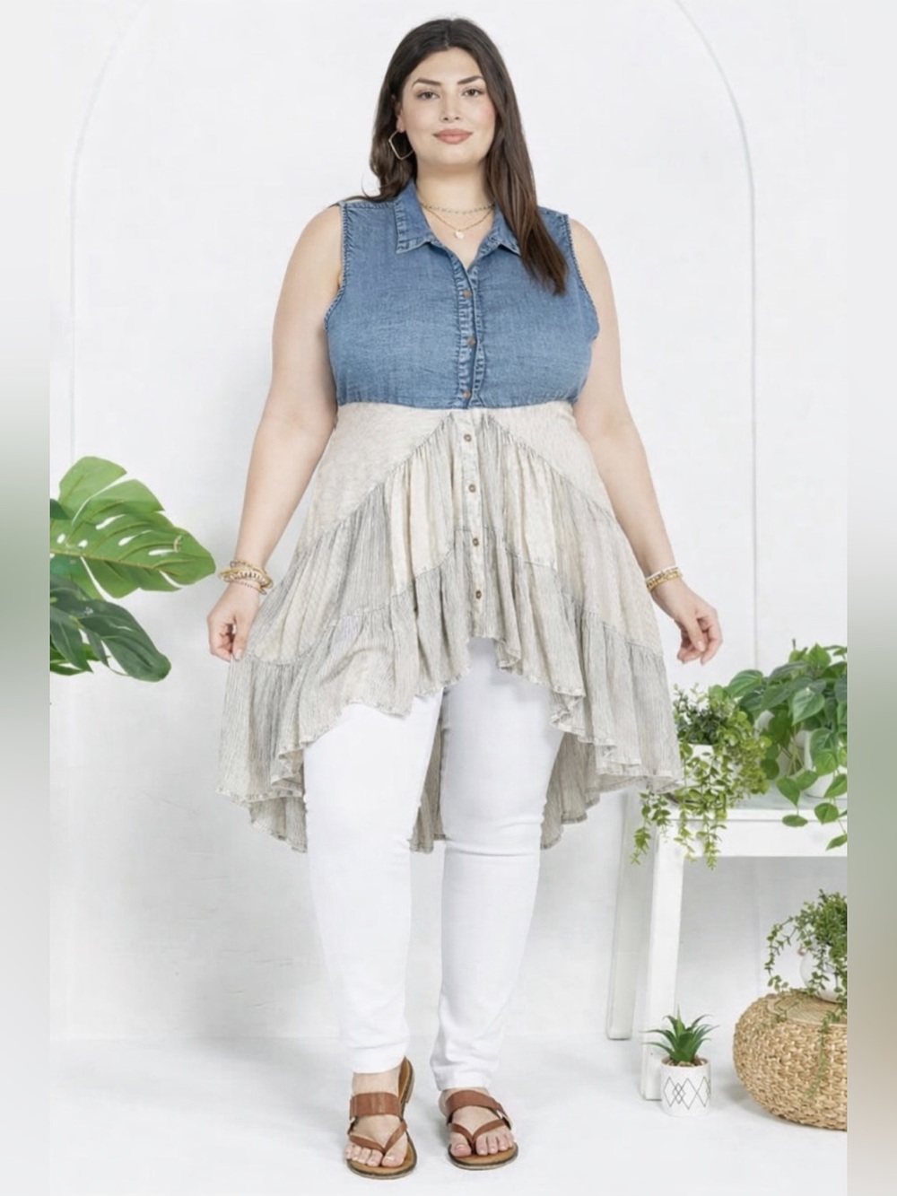 Young Threads BOHO Western sleeveless top/vest NWT P2P:27 L: 33-43”